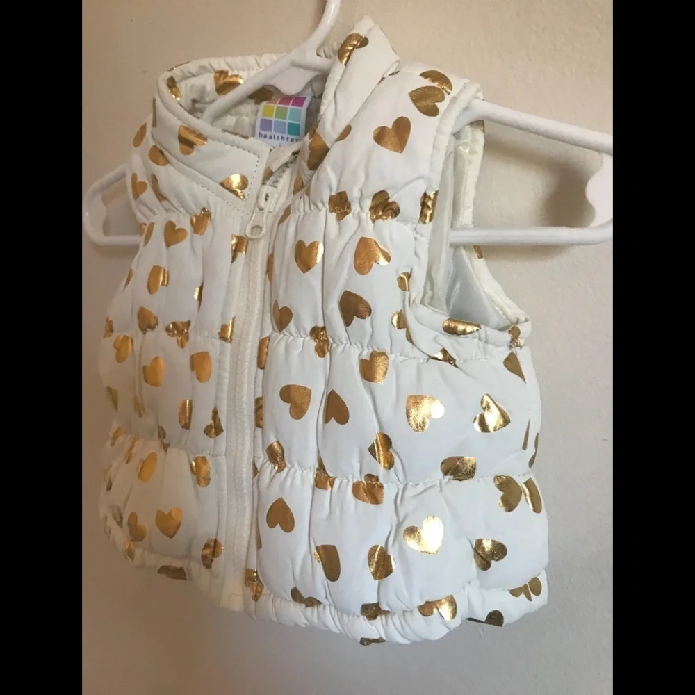 Baby Glitter Gold Hearts Vest